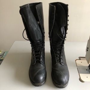 Carolina Black Lineman Lace Up Boots